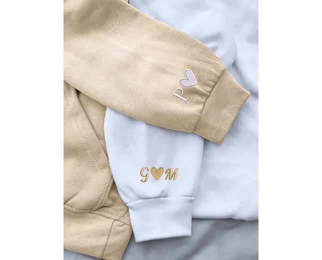 Matching Couple Valentine Hoodie, Custom Embroidered Roman Numeral Hoody