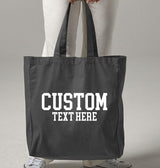 Personalised Tote Bags, Custom Text or Name Printed Totes, Cotton Canvas Shopping Bags, Bachelorette Party Gift for Her, Mother's Day Gifts