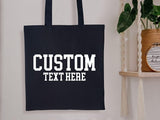 Personalised Tote Bags, Custom Text or Name Printed Totes, Cotton Canvas Shopping Bags, Bachelorette Party Gift for Her, Mother's Day Gifts