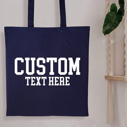 Personalised Tote Bags, Custom Text or Name Printed Totes, Cotton Canvas Shopping Bags, Bachelorette Party Gift for Her, Mother's Day Gifts