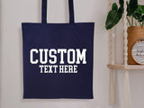 Personalised Tote Bags, Custom Text or Name Printed Totes, Cotton Canvas Shopping Bags, Bachelorette Party Gift for Her, Mother's Day Gifts
