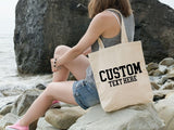 Personalised Tote Bags, Custom Text or Name Printed Totes, Cotton Canvas Shopping Bags, Bachelorette Party Gift for Her, Mother's Day Gifts