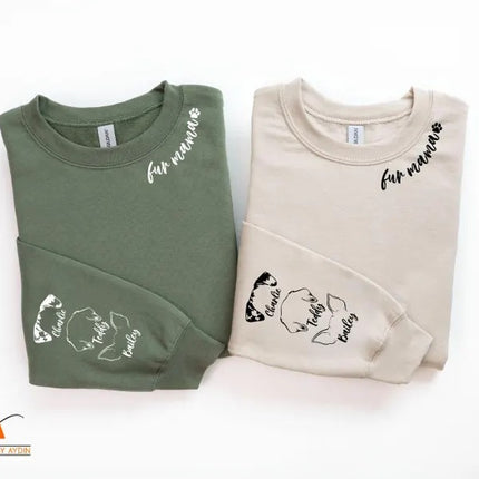 Personalised Fur Mama Sweatshirt, Personalised Dog Ear Printed Sweater, Dog Lover Gift