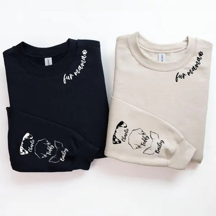 Personalised Fur Mama Sweatshirt, Personalised Dog Ear Printed Sweater, Dog Lover Gift
