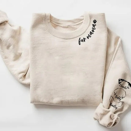 Personalised Fur Mama Sweatshirt, Personalised Dog Ear Printed Sweater, Dog Lover Gift
