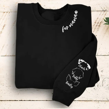 Personalised Fur Mama Sweatshirt, Personalised Dog Ear Printed Sweater, Dog Lover Gift