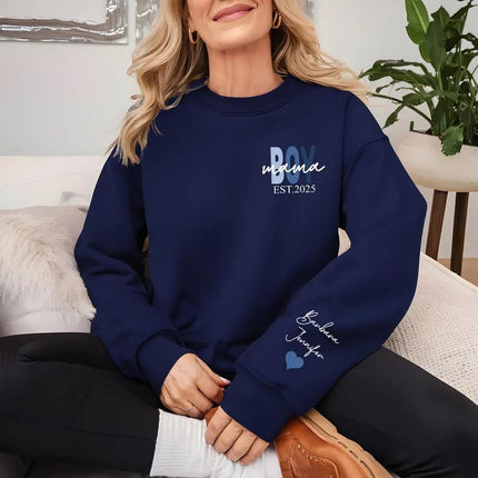 Personalised Boy Mama Sweater, Custom Mama Of Boys Sweatshirt, New Mom Gifts