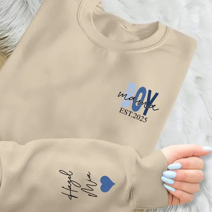 Personalised Boy Mama Sweater, Custom Mama Of Boys Sweatshirt, New Mom Gifts