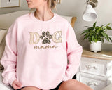 Dog Mama Sweatshirt, Dog Mom Crewneck for Her, Dog Paw Leopard Art Printed Sweater, Gift for Dog Lovers, Mama Sweatshirt, Mother's Day Gifts