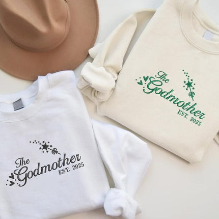 Embroidered Godmother Sweatshirt, Custom Godmama with Kids Names Sweaters