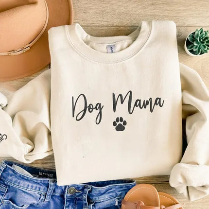 Embroidered Dog Mama Sweatshirt, Personalised Dog Mama Mothers Day Crewneck