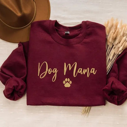 Embroidered Dog Mama Sweatshirt, Personalised Dog Mama Mothers Day Crewneck