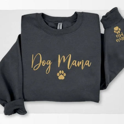 Embroidered Dog Mama Sweatshirt, Personalised Dog Mama Mothers Day Crewneck