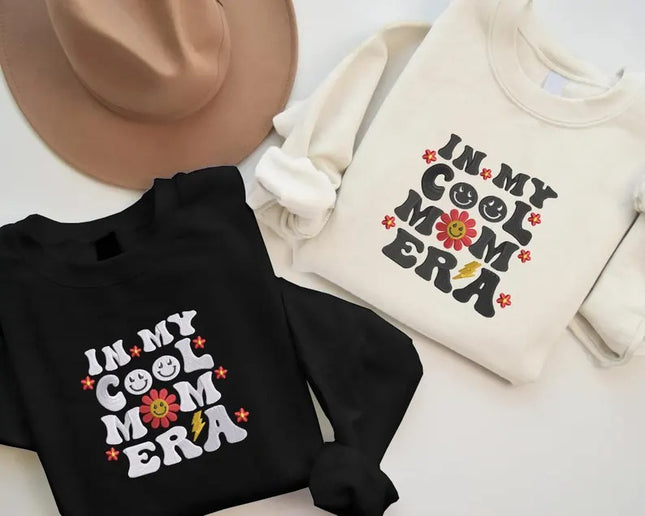 Embroidered Mama Sweatshirt, In My Cool Mom Era Crewneck Sweater, Mummy Jumper