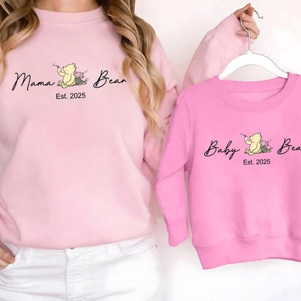 Personalised Mama and Mini Sweatshirt, Family Matching Crewneck Sweater, Baby Gift
