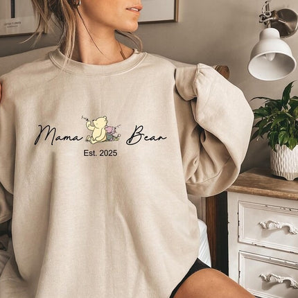 Personalised Mama and Mini Sweatshirt, Family Matching Crewneck Sweater, Baby Gift