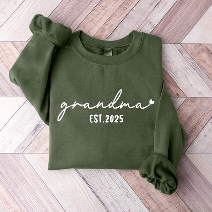 Personalised Grandma Sweatshirt, Custom Est Date Crewneck Printed Sweater
