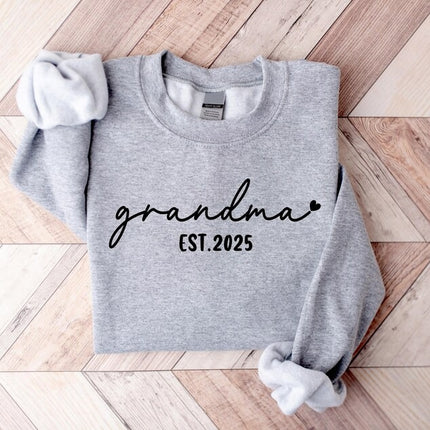 Personalised Grandma Sweatshirt, Custom Est Date Crewneck Printed Sweater