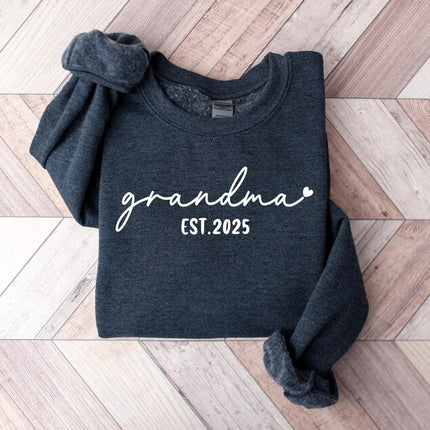 Personalised Grandma Sweatshirt, Custom Est Date Crewneck Printed Sweater