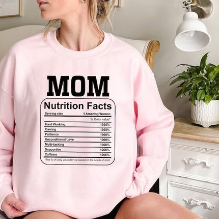 Mom Nutrition Facts Sweatshirt, Mama Nutrition Facts Crewneck Sweater