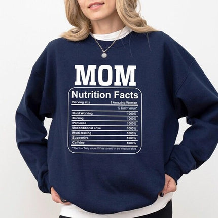 Mom Nutrition Facts Sweatshirt, Mama Nutrition Facts Crewneck Sweater