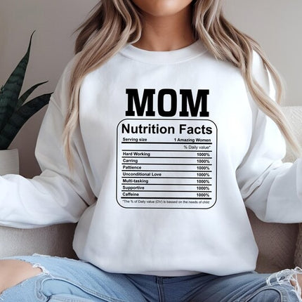 Mom Nutrition Facts Sweatshirt, Mama Nutrition Facts Crewneck Sweater
