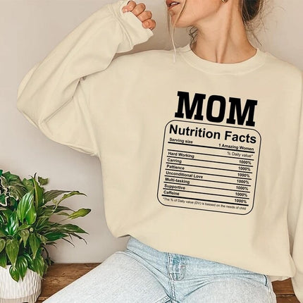 Mom Nutrition Facts Sweatshirt, Mama Nutrition Facts Crewneck Sweater