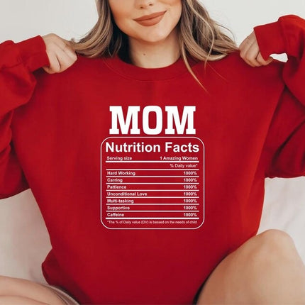 Mom Nutrition Facts Sweatshirt, Mama Nutrition Facts Crewneck Sweater