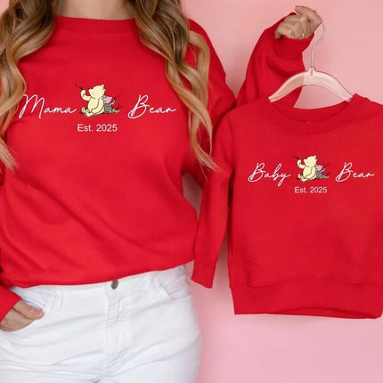 Personalised Mama and Mini Sweatshirt, Family Matching Crewneck Sweater, Baby Gift