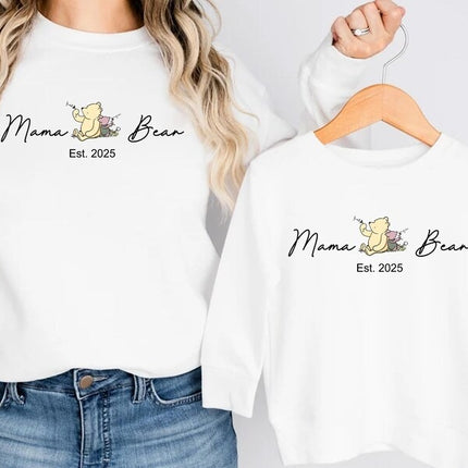 Personalised Mama and Mini Sweatshirt, Family Matching Crewneck Sweater, Baby Gift