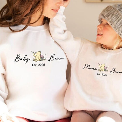 Personalised Mama and Mini Sweatshirt, Family Matching Crewneck Sweater, Baby Gift