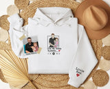 Personalised Portrait Photo Dad Hoodie, Embroidered Sketch from Picture Hooded Sweater, Album Cover Custom Sketch Jumper, Father's Day Gifts