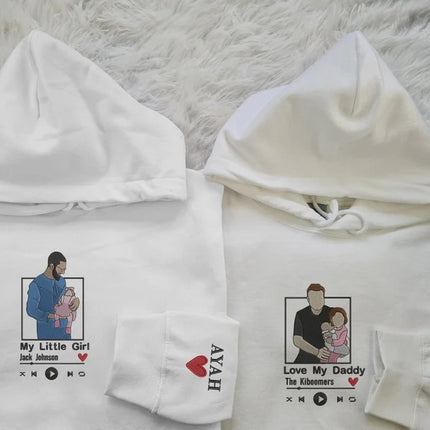 Personalised Portrait Photo Dad Hoodie, Embroidered Hoodie, Gift For Father