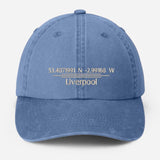 Personalised Embroidered Baseball Cap, Custom City Name With Location Coordinates Hat, Cotton Vintage Style Hats for Men, Fathers Day Gifts