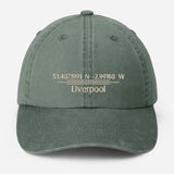Personalised Embroidered Baseball Cap, Custom City Name With Location Coordinates Hat, Cotton Vintage Style Hats for Men, Fathers Day Gifts
