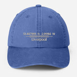 Personalised Embroidered Baseball Cap, Custom City Name With Location Coordinates Hat, Cotton Vintage Style Hats for Men, Fathers Day Gifts