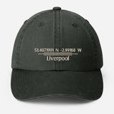 Personalised Embroidered Baseball Cap, Custom City Name With Location Coordinates Hat, Cotton Vintage Style Hats for Men, Fathers Day Gifts