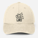 Retro Japanese Cat Baseball Hat, Aesthetic Cat Lover Anime Hat, Japanese Cat Embroidered Vintage Hat, Animal Lover Gifts, Fathers Day Gifts
