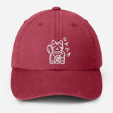Retro Japanese Cat Baseball Hat, Aesthetic Cat Lover Anime Hat, Japanese Cat Embroidered Vintage Hat, Animal Lover Gifts, Fathers Day Gifts