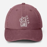 Retro Japanese Cat Baseball Hat, Aesthetic Cat Lover Anime Hat, Japanese Cat Embroidered Vintage Hat, Animal Lover Gifts, Fathers Day Gifts
