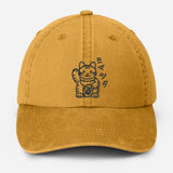 Retro Japanese Cat Baseball Hat, Aesthetic Cat Lover Anime Hat, Japanese Cat Embroidered Vintage Hat, Animal Lover Gifts, Fathers Day Gifts