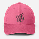 Retro Japanese Cat Baseball Hat, Aesthetic Cat Lover Anime Hat, Japanese Cat Embroidered Vintage Hat, Animal Lover Gifts, Fathers Day Gifts