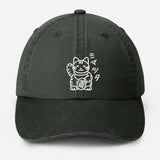 Retro Japanese Cat Baseball Hat, Aesthetic Cat Lover Anime Hat, Japanese Cat Embroidered Vintage Hat, Animal Lover Gifts, Fathers Day Gifts