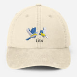 Tits Embroidered Baseball Cap, Dad Adjustable Strap Hat, Unisex Summer Holiday Cotton Cap, Funny Bird Lover Baseball Hat, Fathers Day Gifts