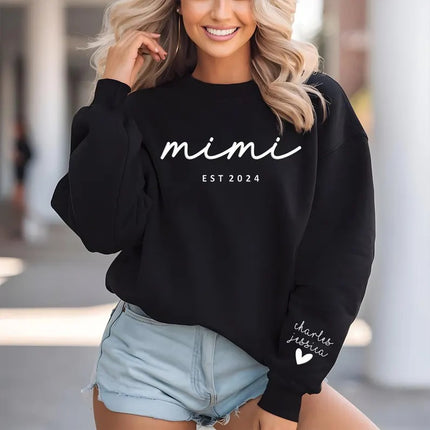 Personalised Grandma Sweatshirt, Custom Embossed Est Date Puff Printed Sweater