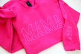 Personalised Mama Embossed Sweatshirt, Custom Mom Dad Sweater with Kids Name, Puff Printed Mama Crewneck, New Mom Gift, Mother's Day Gifts