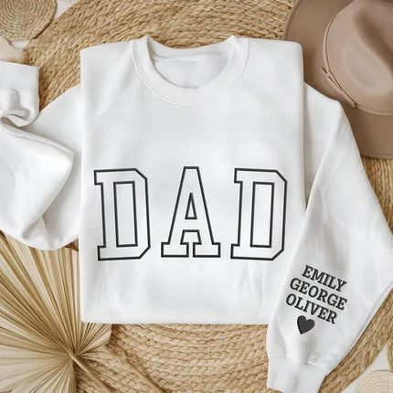 Personalised Mama Embossed Sweatshirt, Custom Mom Dad Sweater with Kids Name