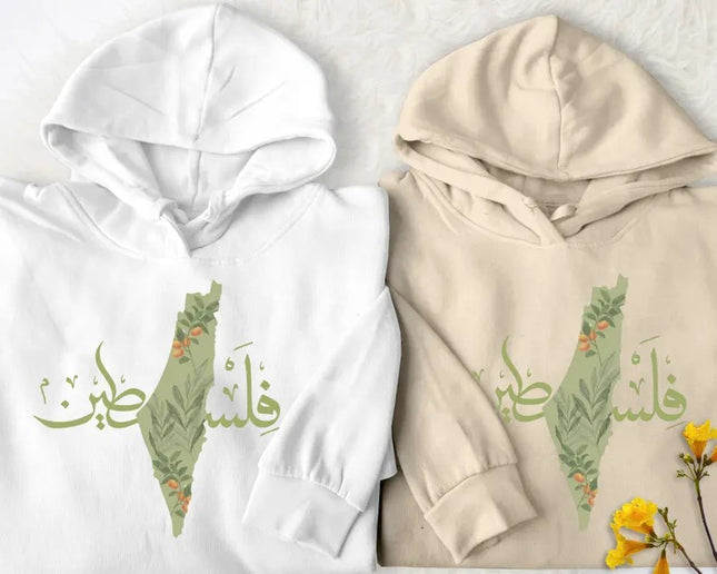 Palestine Olive Map Hoodies, Palestine Arabic Calligraphy Hoodies, Palestine Indipendence Top, Ramadan Gifts for Muslims, Palestine Clothing