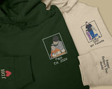 Dad Photo Portrait Embroidered Hoodie, Personalized Drawing Sketch from Photo Hoody, Custom Fathers Day Jumper, Best Birthday Gift for Daddy