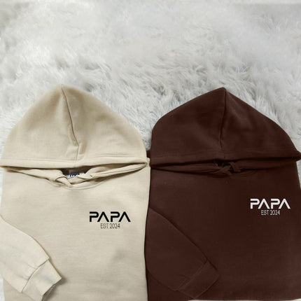 Personalised Dad Hoodie, Custom Est Year Printed Pullover Hoody, Special Gifts for Papa